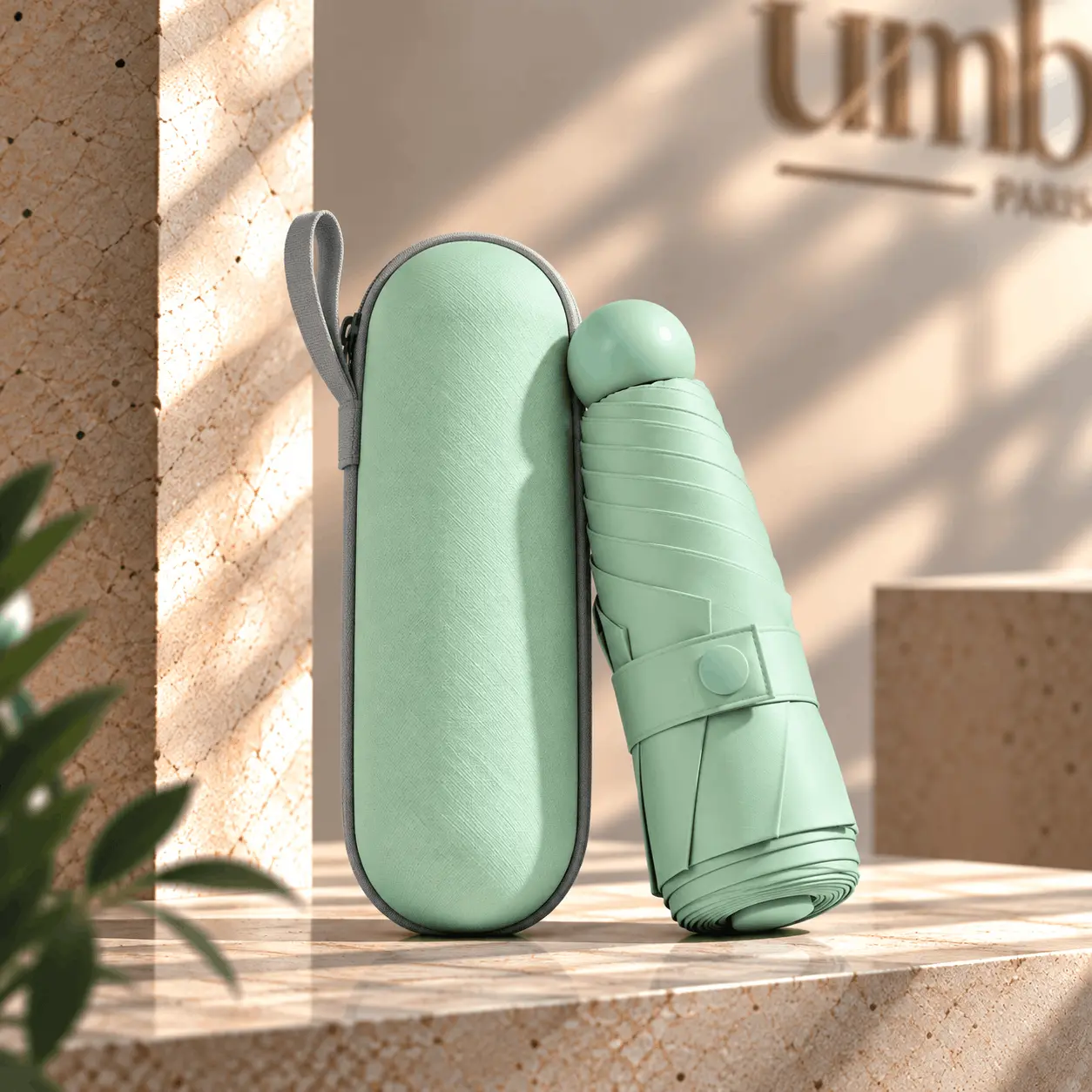 Parapluie haut de gamme élégant ouvert sous la pluie